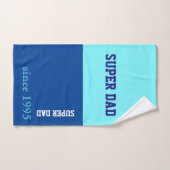 Papa superbe dans bleu et bleu-foncé au néon (Serviette à main)