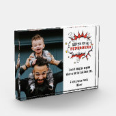 Papa Superheld Cartoon Speech Bubble Vader's dag Fotoblokken (Links)