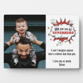 Papa Superheld Cartoon Speech Bubble Vader's dag Fotoplaat (voorkant)