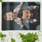 Papa Superheld Cartoon Speech Bubble Vader's dag Theedoek (Gevouwen)