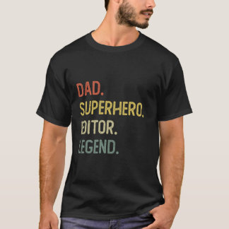 Papa superheld editor legende t-shirt