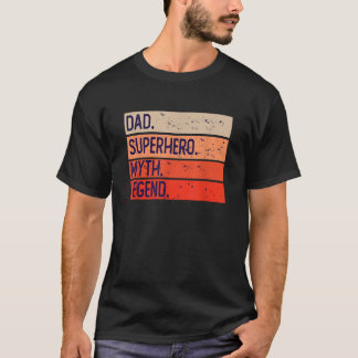 Papa superheld mythe legende retro vlag t-shirt