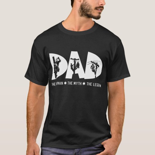 Papa The Lineman Myth Legend Fathers Day Gift Shir T-shirt (Voorkant)