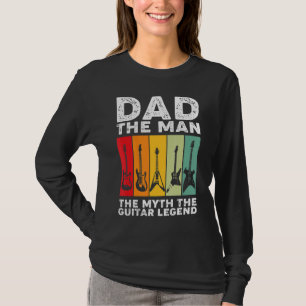 Papa The Man Myth Guitar Legend Music Teacher Fath T-shirt