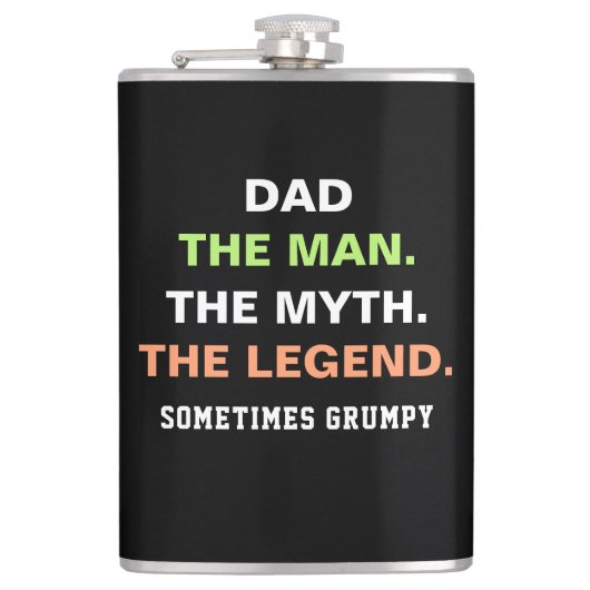Papa The Man Myth Legend Grumpy Funny Quote Heupfles (Voorkant)