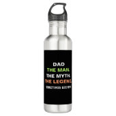 Papa The Man Myth Legend Grumpy Funny Quote Waterfles (Voorkant)