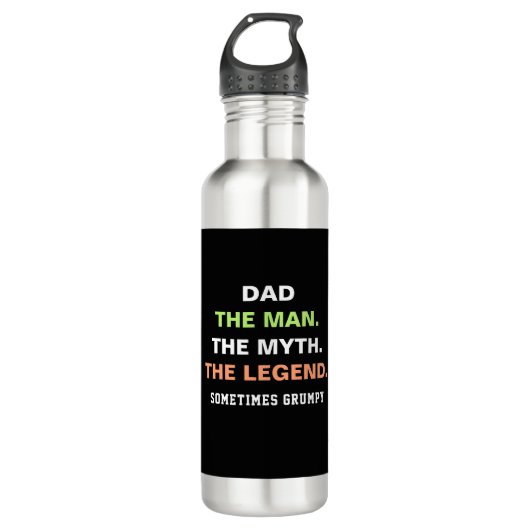 Papa The Man Myth Legend Grumpy Funny Quote Waterfles (Voorkant)