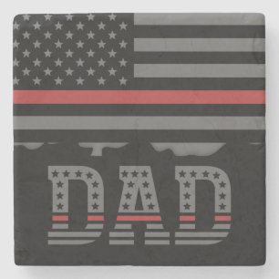 Papa Thin Red Line Firefighter Pap Gift Stenen Onderzetter