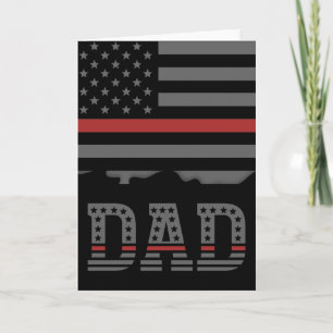 Papa Thin Red Line Firefighter Pap Gifts Kaart