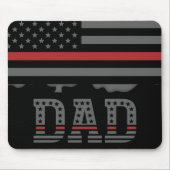 Papa Thin Red Line Firefighter Pap Gifts Muismat (Voorkant)