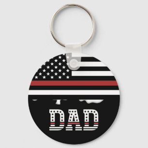 Papa Thin Red Line Firefighter Pap Gifts Sleutelhanger