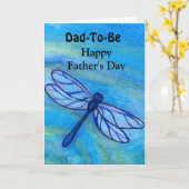 Papa-to-be Happy Vaderdag Blue Dragonfly Kaart (Gele Bloem)