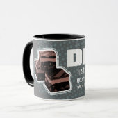 Papa "tout comme fudge" amusant mug gris bleu (Devant gauche)