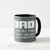 Papa "tout comme fudge" amusant mug gris bleu (Devant droit)