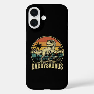 Papa Trex Dinosaur Daddysaurus Retro Vaderdag iPhone 16 Hoesje