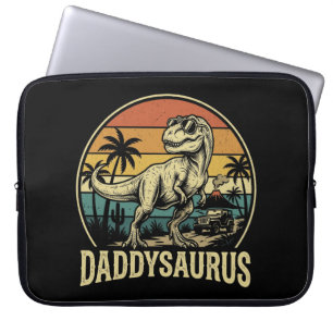 Papa Trex Dinosaur Papa-saurus Retro Vaderdag Laptop Sleeve