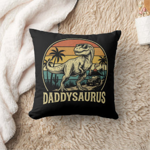 Papa Trex Dinosaur PapaSaurus Retro Vaderdag Kussen