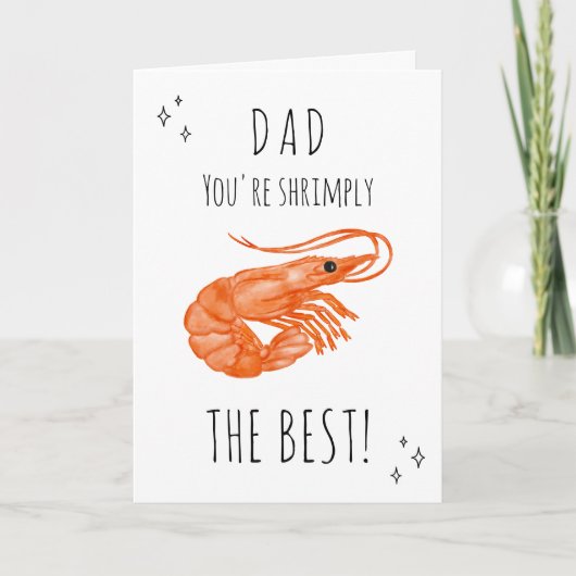 Papa Tu es Shrimply la meilleure carte de Fête des (Devant)