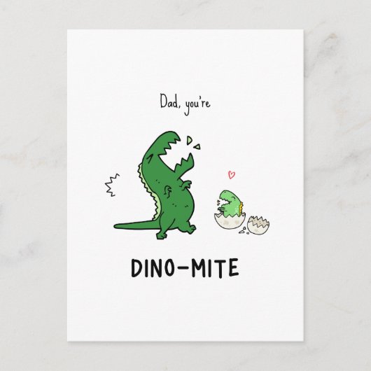 Papa Tu es une carte postale Dino-mite (Devant)
