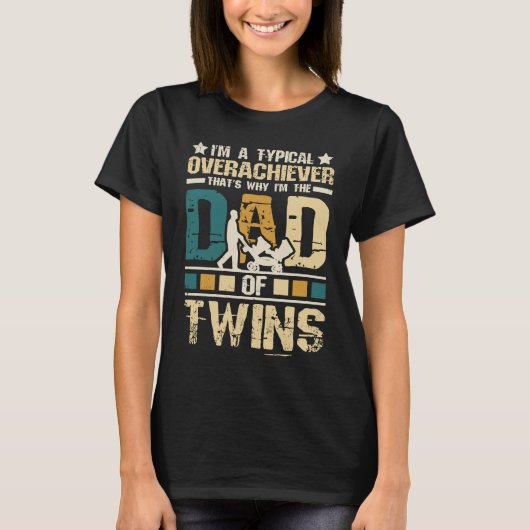 Papa tweeling en vader van tweelingen met Vaderdag T-shirt (Voorkant)