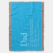 Papa, vader, definitie moderne lucht blauw deken (Voorkant Verticaal)