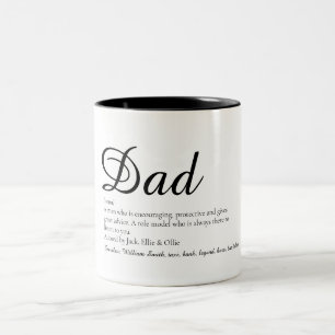Papa, Vader Definitie Script Pret Tweekleurige Koffiemok