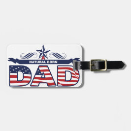Papa, Vader, een Natuurlijke Geboren Papa Bagagelabel