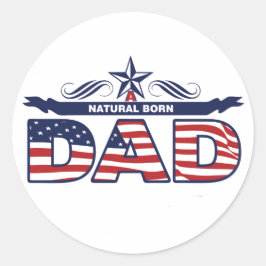 Papa, Vader, een Natuurlijke Geboren Papa Ronde Sticker