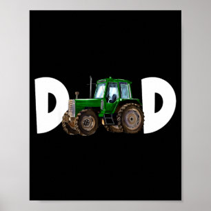 Papa Vader van de Verjaardags Jongen Kind Tractor Poster