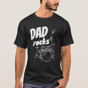 Papa Vaderdag Drum Kit Drums Muziek Gift Idee T-shirt