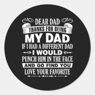Papa Vaderdag Kerst Bedankt voor mijn vader zijn Ronde Sticker