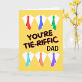 Papa Vaderdag Stropdas-verharde Shirten en Stropda Kaart (Gele Bloem)