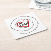 Papa - vaderdag vierkante kartonnen onderzetter (Schuin)