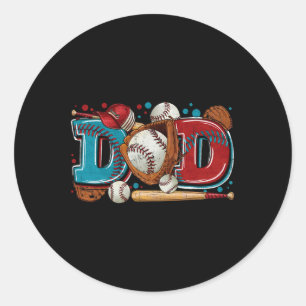 Papa  vaders dag bal softbal t-ball ronde sticker