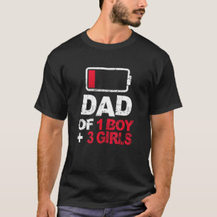 papa van 1 jongen & 3 meisjes batterij laag f t-shirt