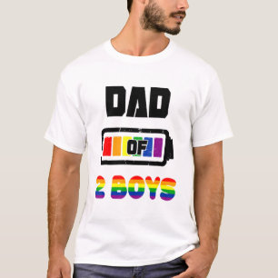 Papa van 2 jongens, volledige batterij, lg. lg. pr t-shirt