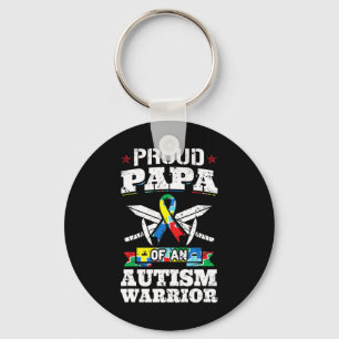 Papa van autisme warrior Awareness Ribbon F Sleutelhanger