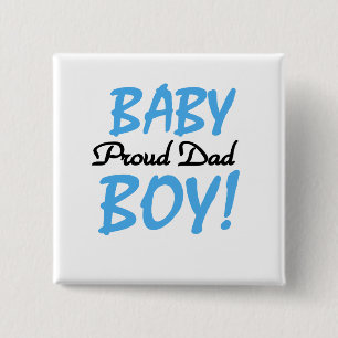 Papa van Baby Boy Tshirts en Gifts Vierkante Button 5,1 Cm