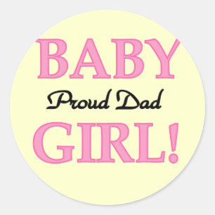 Papa van baby Girl-overhemden en -cadeautjes Ronde Sticker