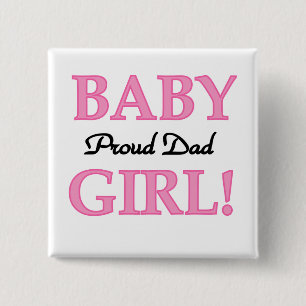 Papa van baby Girl-overhemden en -cadeautjes Vierkante Button 5,1 Cm