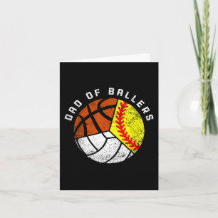 Papa van Ballers Fun Softbal Volleybal Basketbal Kaart
