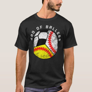 Papa van Ballers Grappige Baseball Softbal Voetbal T-shirt