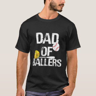 Papa van Ballers Papa van honkbal- en softbalspele T-shirt