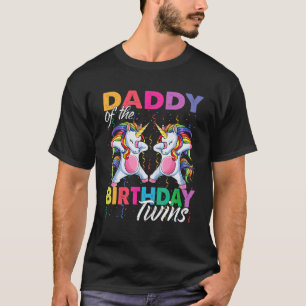 Papa van Birthday Twins Boy Girl Dabbing Unicorn T T-shirt
