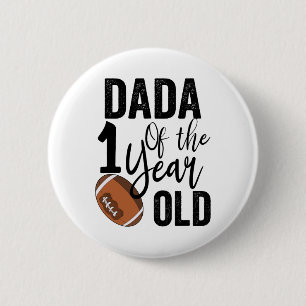 Papa van de 1 jaar oude voetballer 1e jaar verjaar ronde button 5,7 cm
