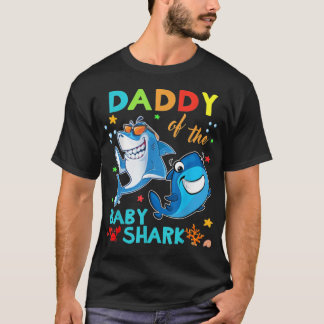 Papa van de Baby Shark Birthday papa Shark Essen T-shirt