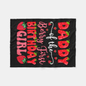 Papa van de bes eerste verjaardag meisje aardbei fleece deken (Voorkant (Horizontaal))