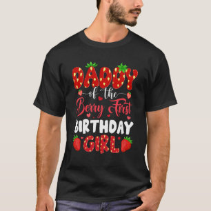 Papa van de bes eerste verjaardag van meisje Straw T-shirt