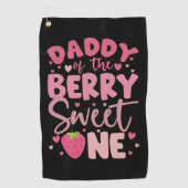 Papa van de bes Sweet One Aardbei Verjaardag Golfhanddoek (Voorkant)