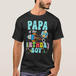 Papa van de Birthday Astronaut Boy Space Party T-shirt
